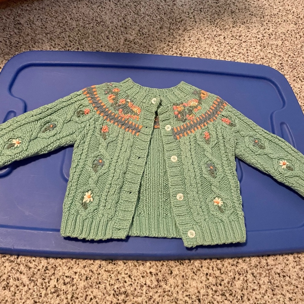 Baby Gap Beautiful Hand Knit Cardigan Sweater, size 1-12 months